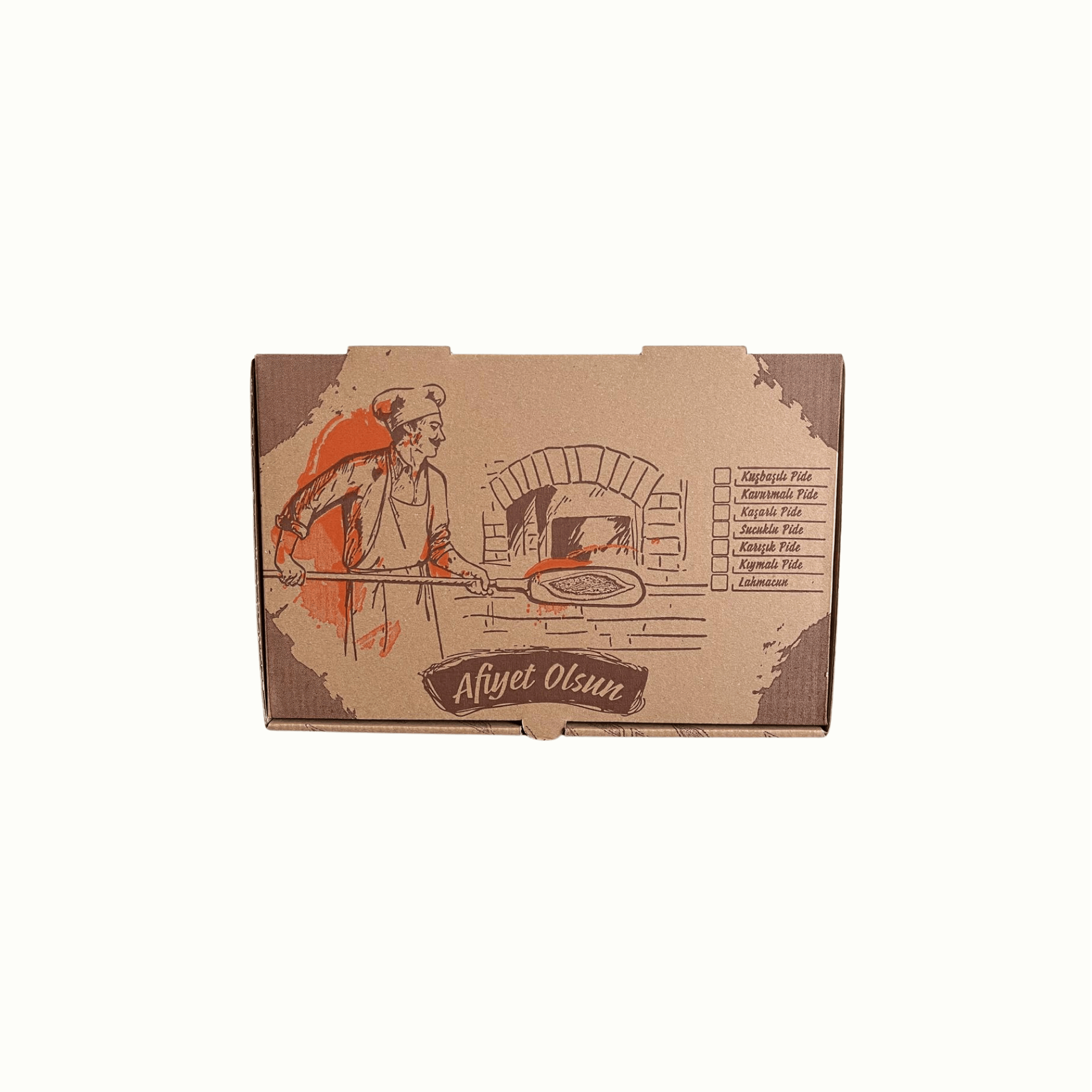 16x25.5x4.25 cm Afiyet Olsun Pide Kutusu